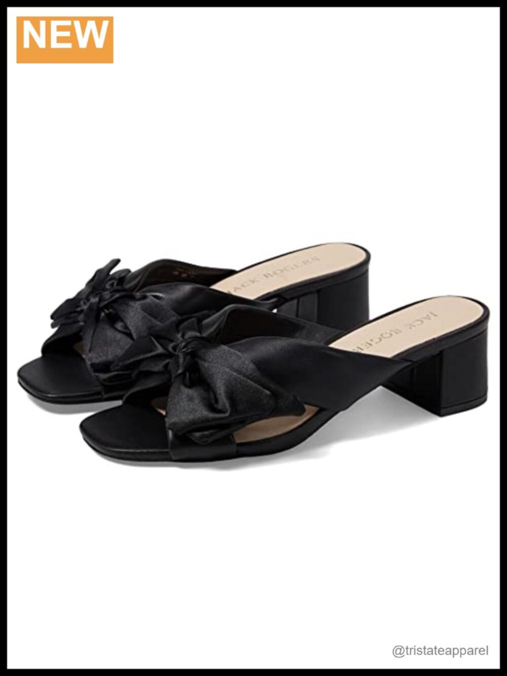Jack Rogers Debra Mid Heel Leather Slingback Block Heel Sandal